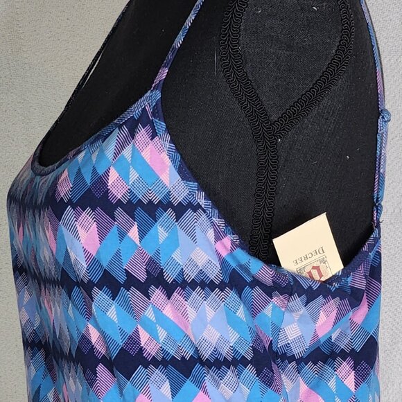 Decree Acrosstown Blue Crop Midriff Spaghetti Strap Cotton Span Cami Top Size XL - Picture 8 of 16
